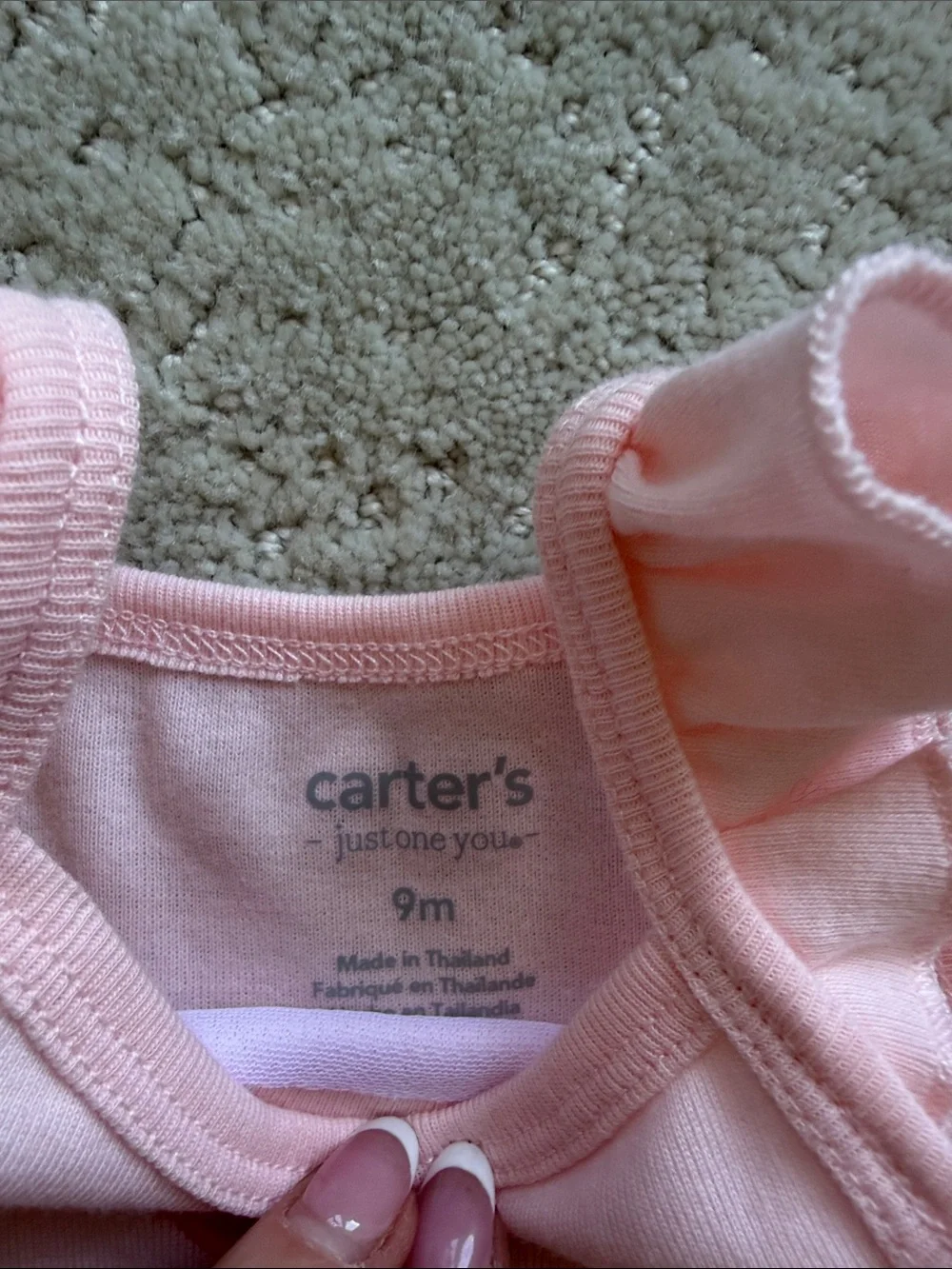 Carter's Light Pink Ruffle-Strap 'Sweet Little Peach' One-Piece Bodysuit